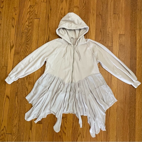 Free People Moon Dust Cardi Hoodie Light Gray Great Shark Women's S - Picture 3 of 11
